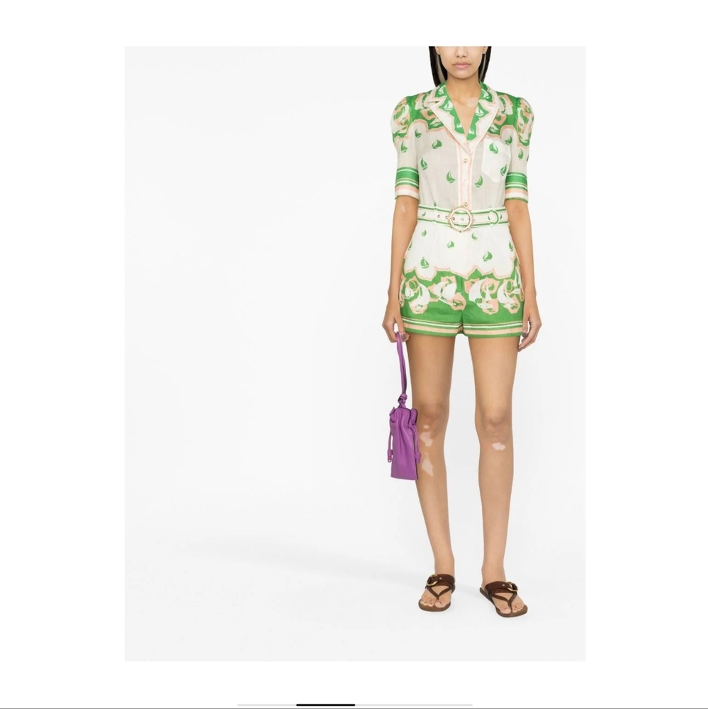 Zimmermann High Tide green Sailboat shirt and shorts 2 pc set - Picture 4 of 16